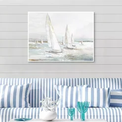 Windswept Sails I Framed Canvas Art Print