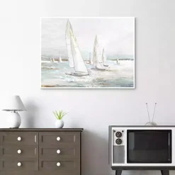 Windswept Sails I Framed Canvas Art Print