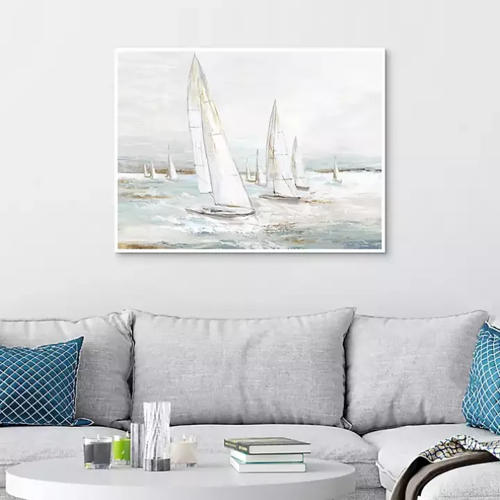Windswept Sails I Framed Canvas Art Print