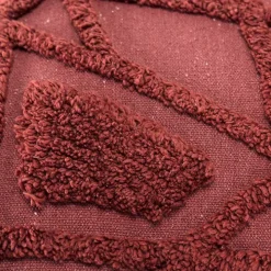 Wine Geo Tufted Throw Pillow