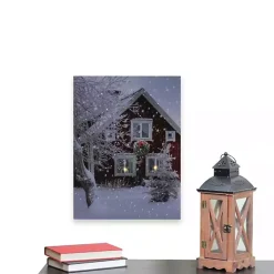Winter Barn LED Canvas Art Print