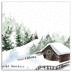 Winter Cabin Canvas Art Print