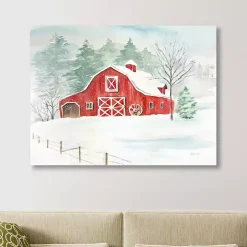 Winter Farmhouse Canvas Art Print