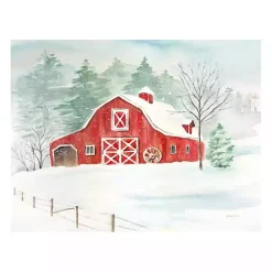 Winter Farmhouse Canvas Art Print