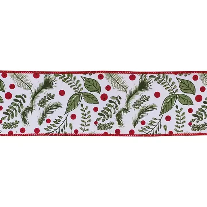 Winter Foliage 10 yard Christmas Ribbon