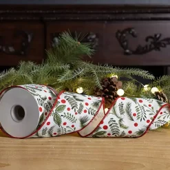 Winter Foliage 10 yard Christmas Ribbon