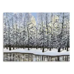 Winter Forest Landscape Canvas Art Print