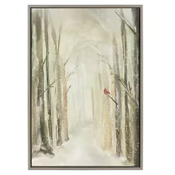 Winter Forest Landscape Framed Canvas Art Print