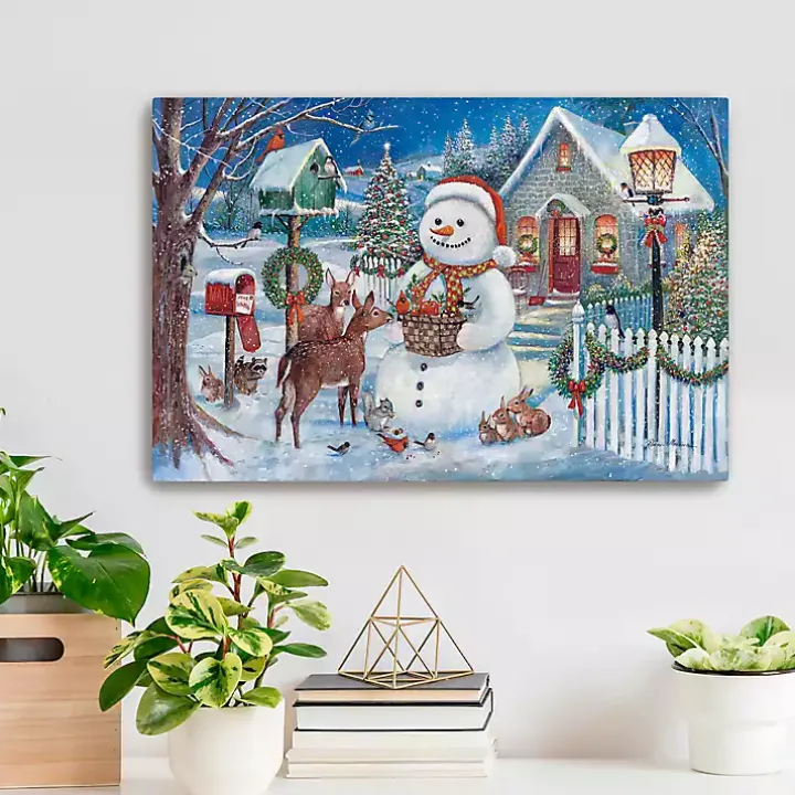 Winter Gathering Canvas Christmas Art Print