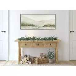 Winter Mountain Landscape Framed Canvas Art Print