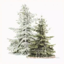 Winter Trees Gray Framed Canvas Art Print