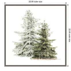 Winter Trees Gray Framed Canvas Art Print