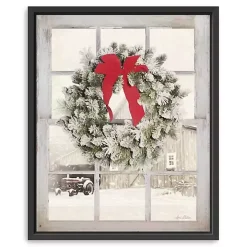 Winter Window View Framed Canvas Art Print, 26x34