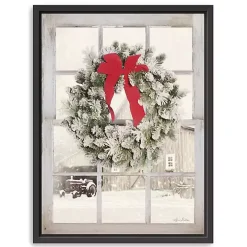 Winter Window View Framed Canvas Art Print, 32x42