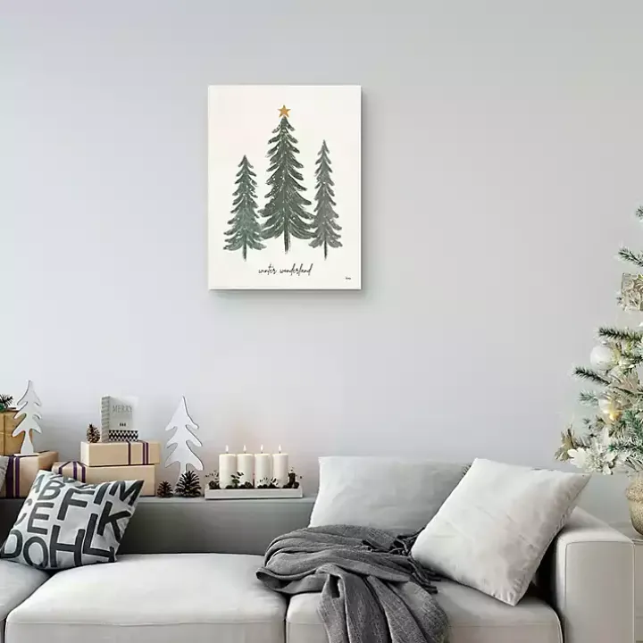 Winter Wonderland Christmas Trees Wall Art Print