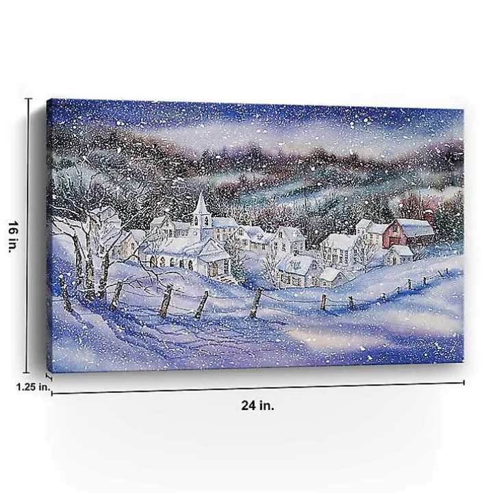 Winter Wonderland Village Canvas Art Print