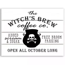 Witch's Brew Coffee Co Halloween Wall Plaque