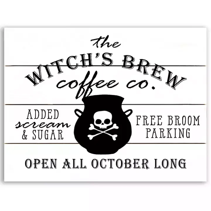 Witch's Brew Coffee Co Halloween Wall Plaque
