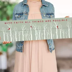 With Faith Cardinals Wall Plaque