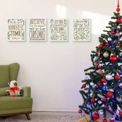 Wonderful Christmas Canvas Art Prints, Set of 4