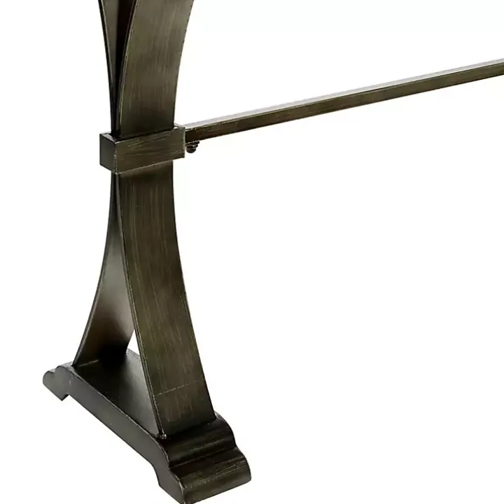 Wood & Metal Trestle Base Console Table