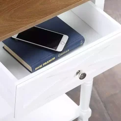 Wood & White Traditional Console Table