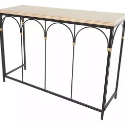 Wood and Metal Arches Console Table