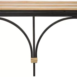 Wood and Metal Arches Console Table