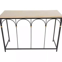Wood and Metal Arches Console Table