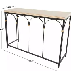 Wood and Metal Arches Console Table