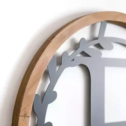 Wood and Metal Laurel Monogram E Plaque
