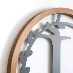 Wood and Metal Laurel Monogram L Plaque