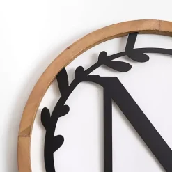 Wood and Metal Laurel N Plaque