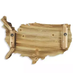 Wood and Metal Plank USA Map Wall Plaque