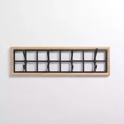 Wood and Metal Twisted Frame Hook Rack