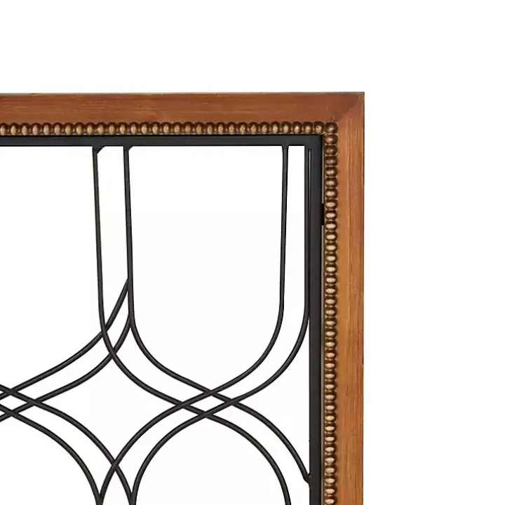 Wood and Metal Wire Wall Plaques, Set of 2