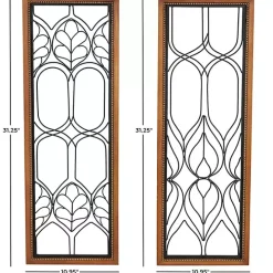 Wood and Metal Wire Wall Plaques, Set of 2