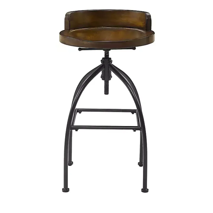 Wood Edgar Industrial Adjustable Stool