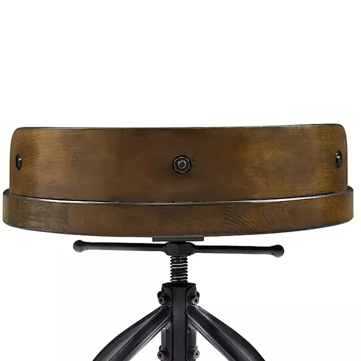 Wood Edgar Industrial Adjustable Stool