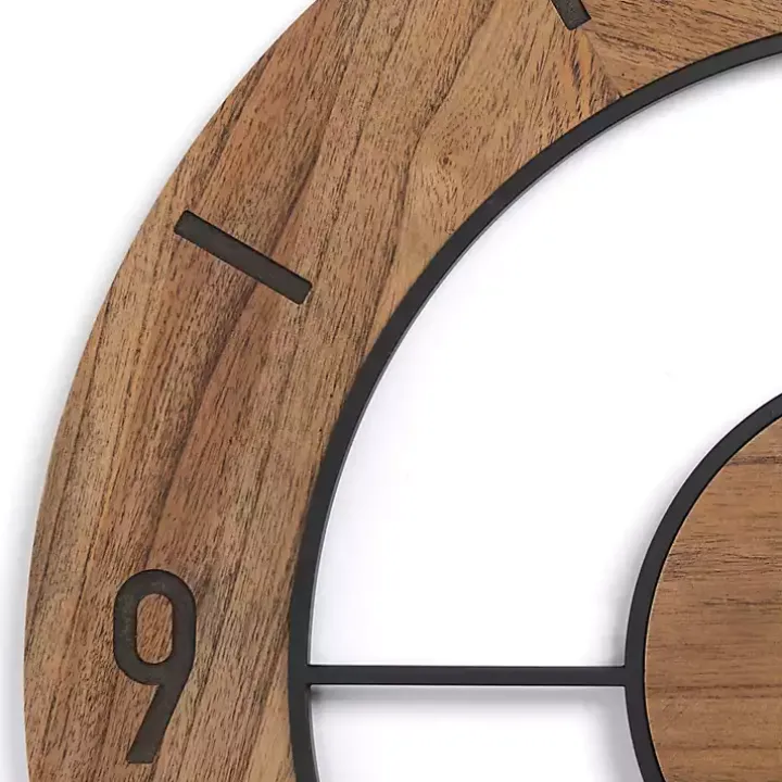 Wood Open Face Wall Clock