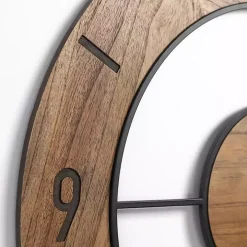 Wood Open Face Wall Clock