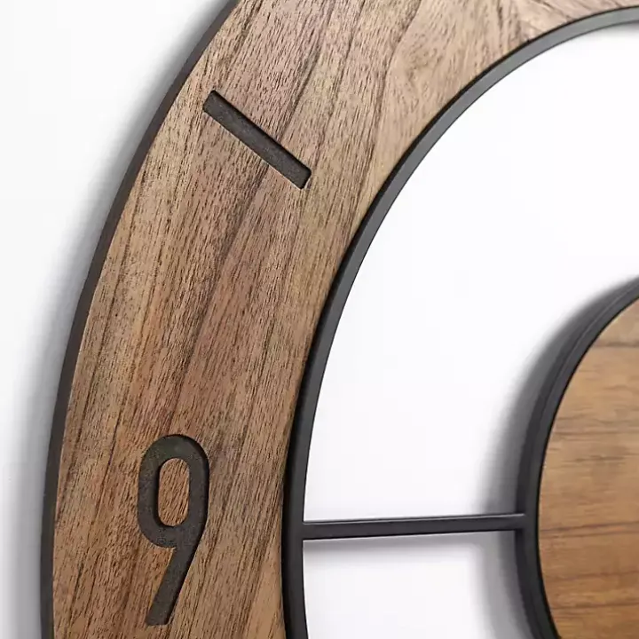 Wood Open Face Wall Clock