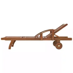 Wood 2-pc. Outdoor Lounge Chair with Leg Rest Set