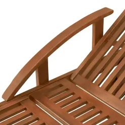 Wood 2-pc. Outdoor Lounge Chair with Leg Rest Set