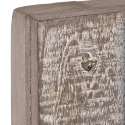 Wood Plank and Mirror Slice Wall Plaques, Set of 3