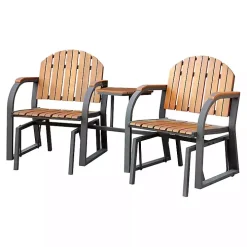 Wood Slat Attached Frame 3-pc. Outdoor Chair Set