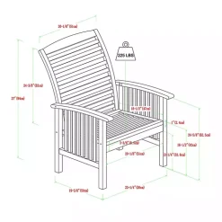 Wood Slat Back 4-pc. Outdoor Dining Set