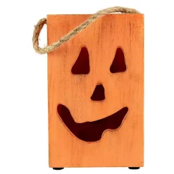 Wooden Jack O' Lantern Candle Holder