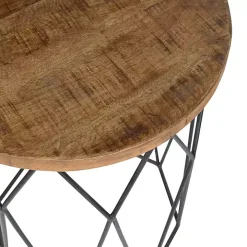 Wooden Top Geometric Chadwick Accent Table