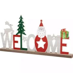 Wooden Welcome Christmas Tabletop Sign